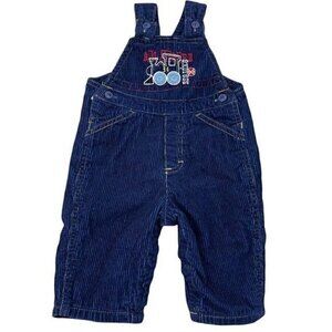 Fisher price baby boys train bib corduroy overalls 6-9 months all aboard express